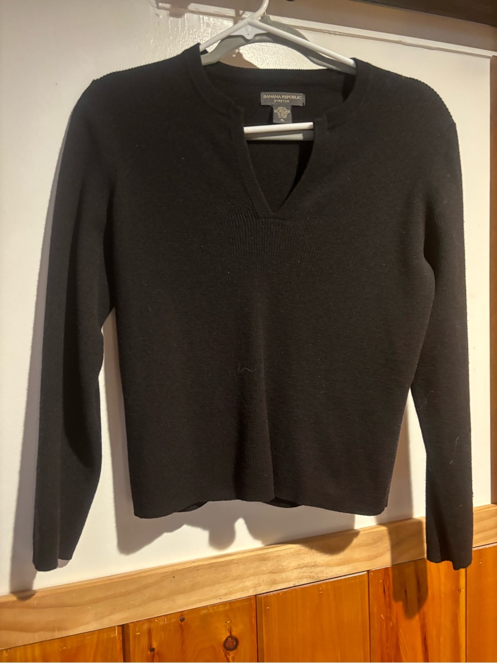 Banana Republic Black V-Neck Knit Sweater